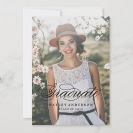 BOHO CALLIGRAHY AFSTUDEREN INVITATIE baby roze Kaart