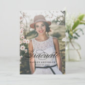 BOHO CALLIGRAHY AFSTUDEREN INVITATIE baby roze Kaart (Staand voorkant)