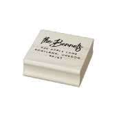 Boho Calligraphy Familienaam & Retouradres Rubberstempel (Stempel)