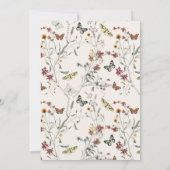 Boho Calligraphy Vintage Butterflies Bridal Shower Kaart (Achterkant)