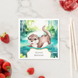 Boho Calm Otter Verjaardag Servet