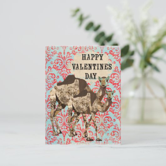 Boho Camels Valentijnsdag Briefkaart (Staand voorkant)