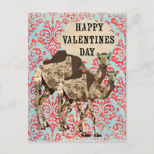  Boho Camels Valentijnsdag Briefkaart (Voorkant)