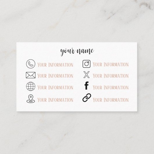 Boho Camera & Bloemen Visitekaartje (Achterkant)