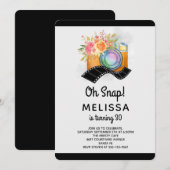 Boho Camera & Bloemen Waterverf Verjaardag Kaart (Voorkant / Achterkant)