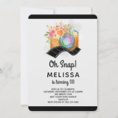 Boho Camera & Bloemen Waterverf Verjaardag Kaart (Voorkant)