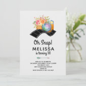 Boho Camera & Bloemen Waterverf Verjaardag Kaart (Staand voorkant)