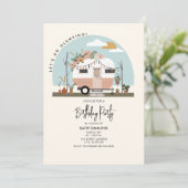 Boho Camper Glamping Birthday Party Kaart (Staand voorkant)