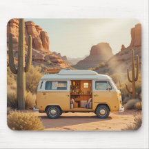 Boho Camper Van Woestijnprint