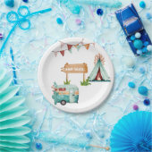 Boho camping verjaardagsfeestje Papier Bord (Feest)