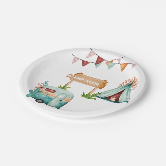 Boho camping verjaardagsfeestje Papier Bord (Gekanteld)