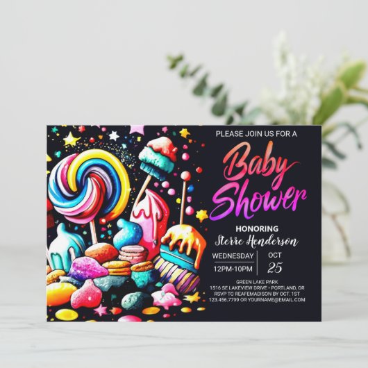 Boho Candyland-Baby shower Kaart (Staand voorkant)
