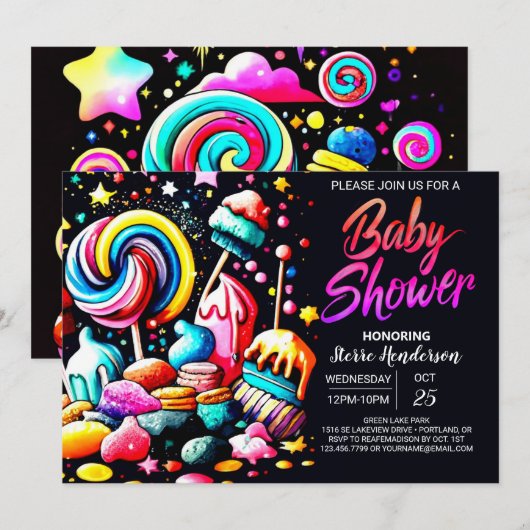 Boho Candyland-Baby shower Kaart (Voorkant / Achterkant)