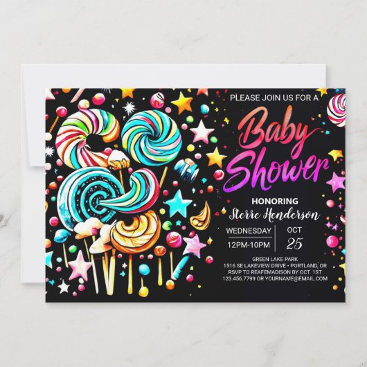 Boho Candyland Serenity Baby shower Kaart (Voorkant)