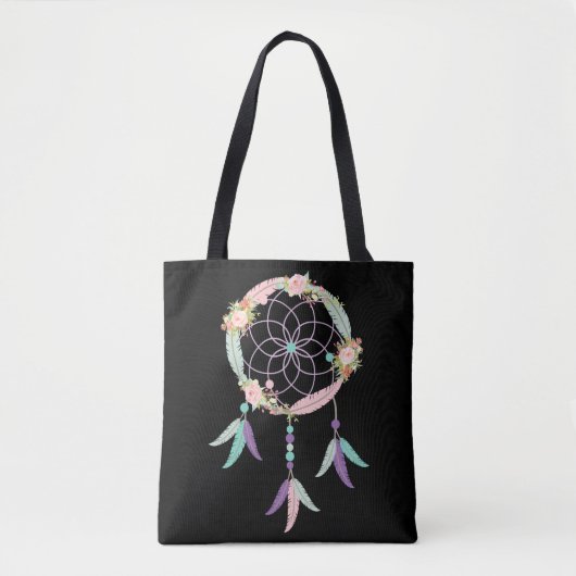 Boho Canvas tas in het zwart met het Afbeelding va (Voorkant)