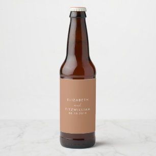 Boho Caramel Mocha Wedding Bier Etiket
