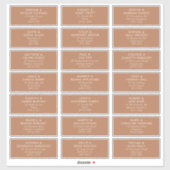 Boho Caramel Mocha Wedding Guest Adresetiketten Sticker (Vel)