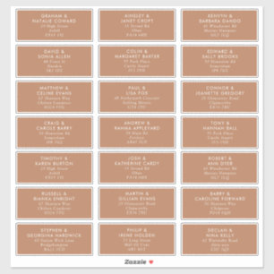 Boho Caramel Mocha Wedding Guest Adresetiketten Sticker