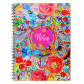 Boho Caravan Floral Notitieboek (Voorkant)