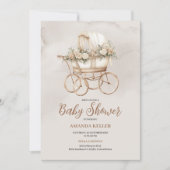 Boho  Carriage Baby shower Kaart (Voorkant)