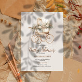 Boho Carriage Baby shower Kaart
