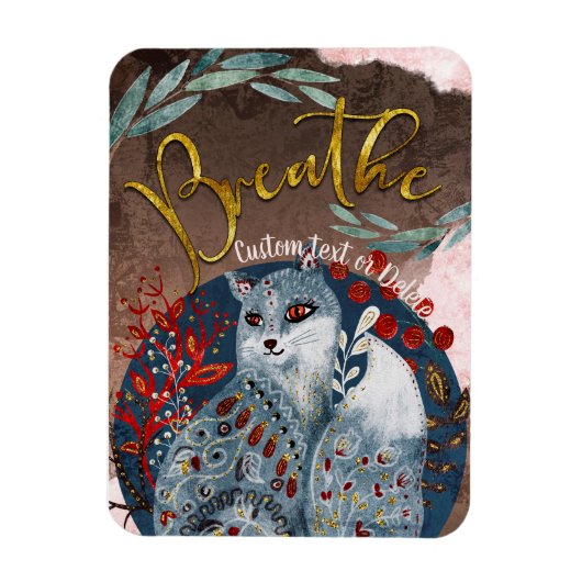 Boho Cat Breathe persoonlijke herinnering Magneet (Verticaal)