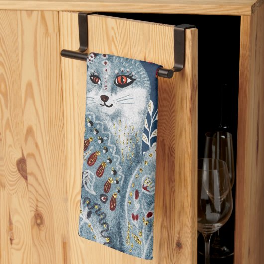 Boho  Cat Dank je wel Theedoek (Derde Gevouwen)