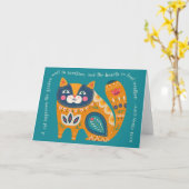 Boho Cat Kaart met Quote (Gele Bloem)
