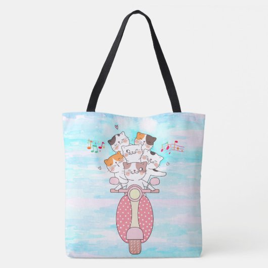 Boho Cat Lover, Happy Cats Tas (Achterkant)
