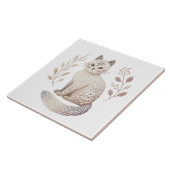 Boho Cat Minimalistische Feline Decoratieve Kunst Tegeltje (Zijkant)