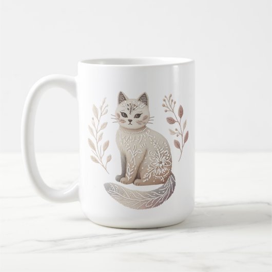 Boho Cat Mok Elegante minimalistische Feline Coffe (Links)