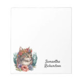 Boho Cat Persoonlijke Waterverf Notitieblok (Voorkant)