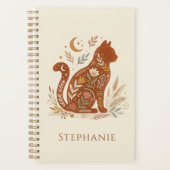 Boho Cat Planner – Celestial Feline Gift (Voorkant)