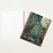 Boho cat starry night sky woodland forest planner (Display)