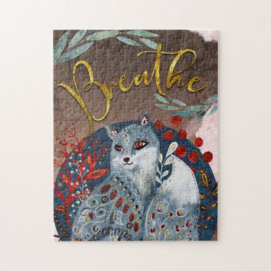 Boho Cat - Vergeet niet om te breken Legpuzzel (Verticaal)