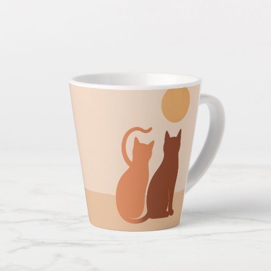 Boho Cats Sunset Desert Latte Mok (Rechterhoek)
