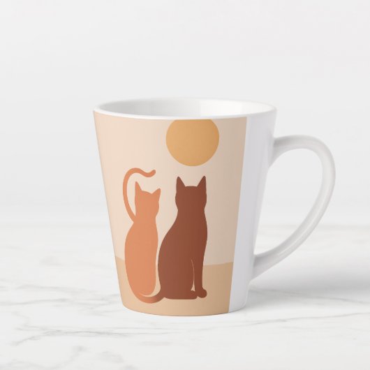 Boho Cats Sunset Desert Latte Mok (Rechts)