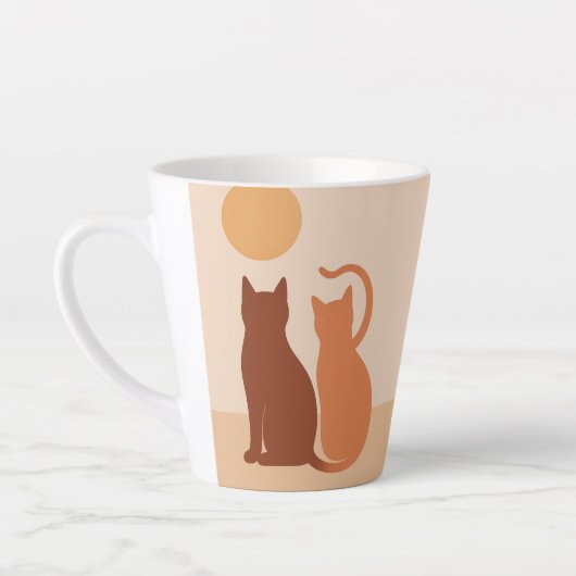 Boho Cats Sunset Desert Latte Mok (Links)