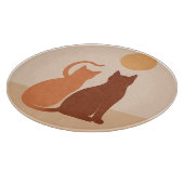 Boho Cats Sunset Desert ronde snijplank (Hoek)