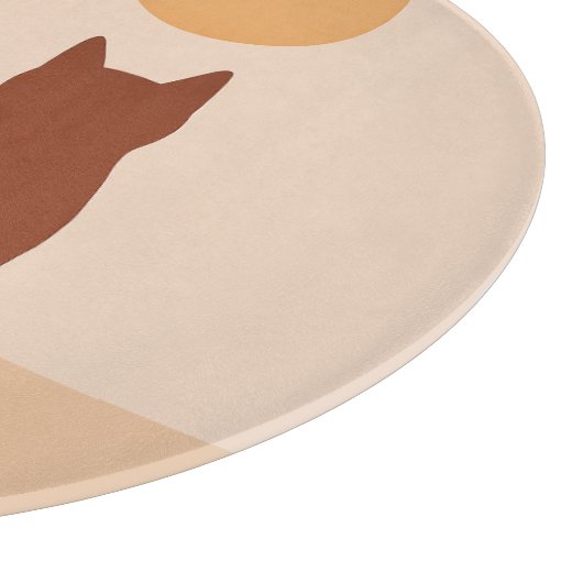 Boho Cats Sunset Desert ronde snijplank (Hoek)
