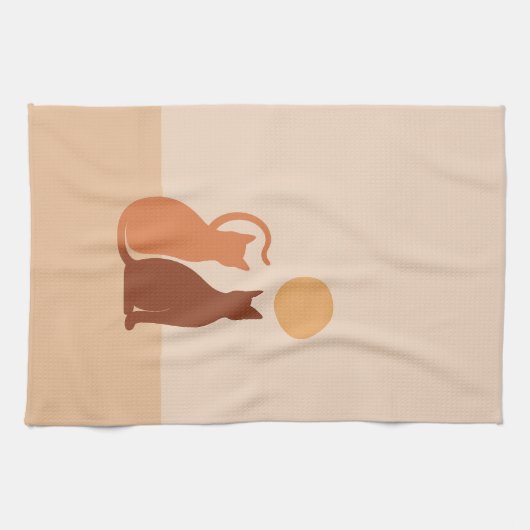 Boho Cats Sunset Desert Theedoek (Horizontaal)