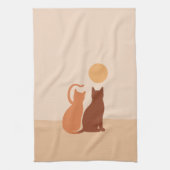 Boho Cats Sunset Desert Theedoek (Verticaal)