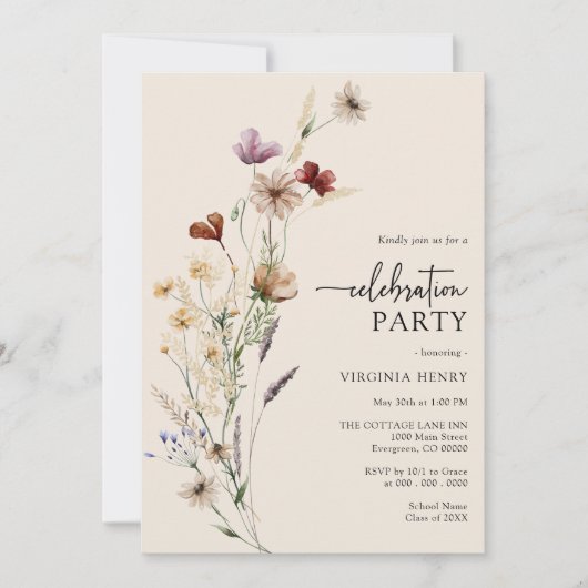 Boho Celebration Party Invitation Kaart (Voorkant)