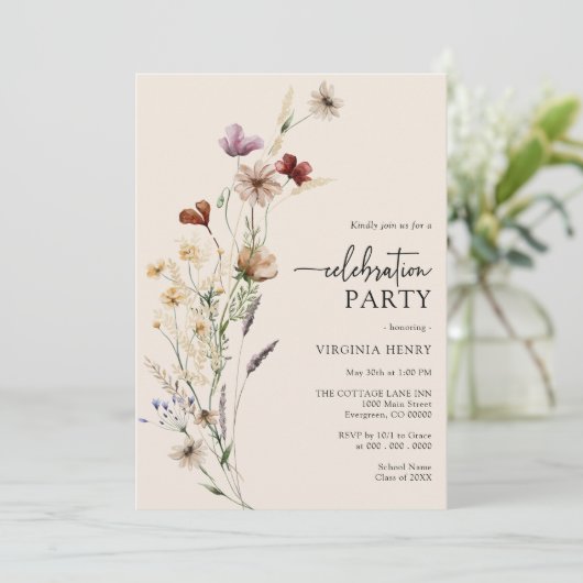 Boho Celebration Party Invitation Kaart (Staand voorkant)