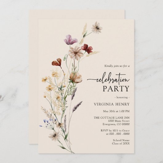 Boho Celebration Party Invitation Kaart (Voorkant / Achterkant)