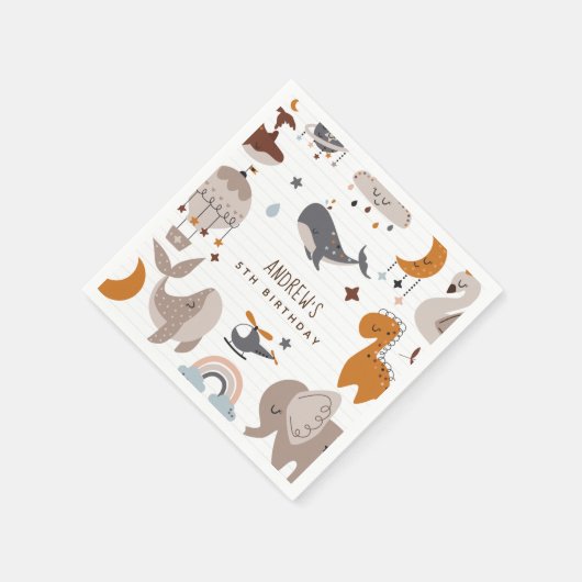 Boho Celestial Animals Bohemian Rainbow Kind Party Servet (Hoek)