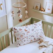 Boho Celestial Babykamer | Neutrale Maan en Sterr Accent Kussen