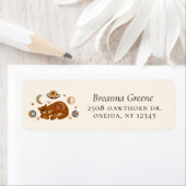 Boho Celestial Bear Return Address Etiket (Insitu)