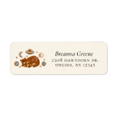 Boho Celestial Bear Return Address Etiket (Voorkant)