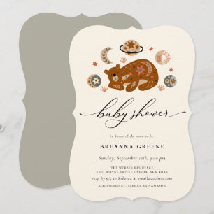 Boho Celestial Beer Baby shower Kaart